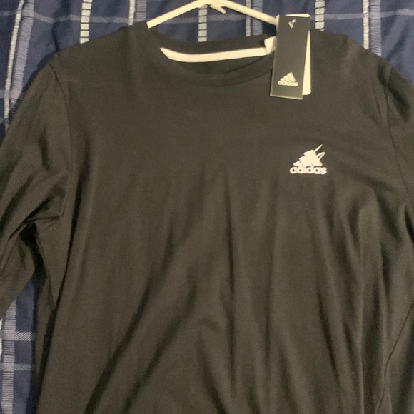 Adidas black long sleeve shirt scribble LS size M - Picture 1 of 7